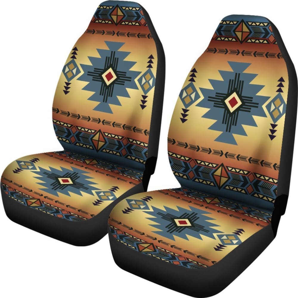 Blue Diamond Triangles Native American Car Seat Covers 093223 - YourCarButBetter