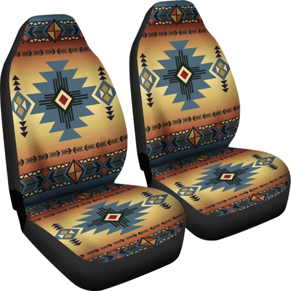 Blue Diamond Triangles Native American Car Seat Covers 093223 - YourCarButBetter