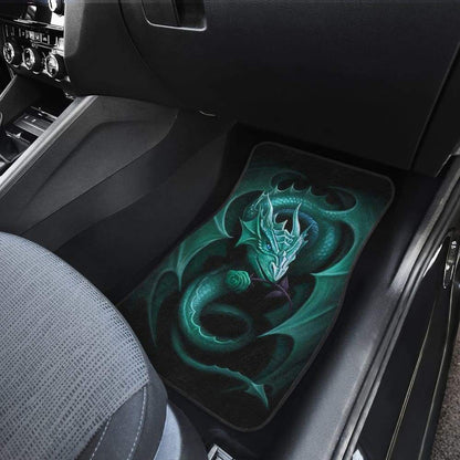 Blue Dragon Rose Art Design Car Floor Mats Fantasy 210303
