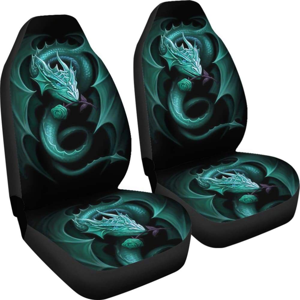 Blue Dragon Rose Art Design Car Seat Covers Fantasy 210303