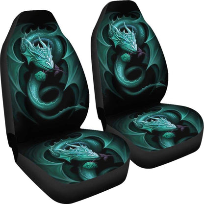 Blue Dragon Rose Art Design Car Seat Covers Fantasy 210303