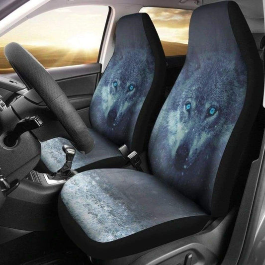 Blue Eyes Wolf Car Seat Covers 150702