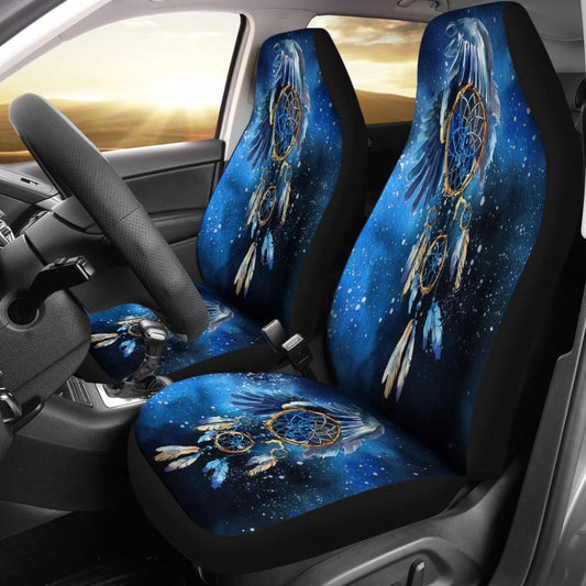 Blue Galaxy Dreamcatcher Native American Car Seat Covers 093223 - YourCarButBetter