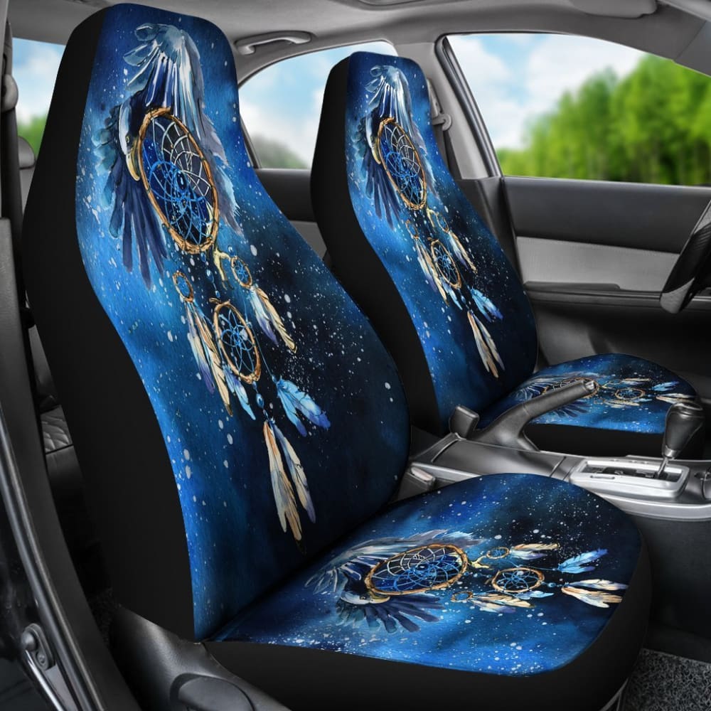 Blue Galaxy Dreamcatcher Native American Car Seat Covers 093223 - YourCarButBetter