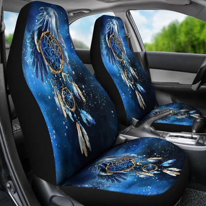 Blue Galaxy Dreamcatcher Native American Car Seat Covers 093223 - YourCarButBetter