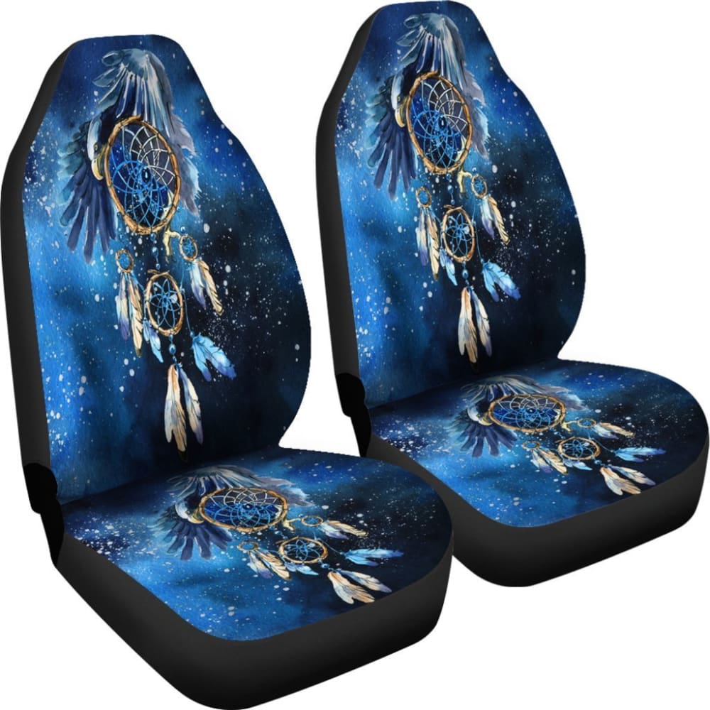 Blue Galaxy Dreamcatcher Native American Car Seat Covers 093223 - YourCarButBetter