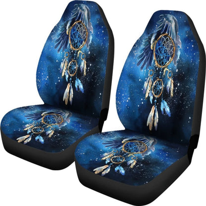 Blue Galaxy Dreamcatcher Native American Car Seat Covers 093223 - YourCarButBetter