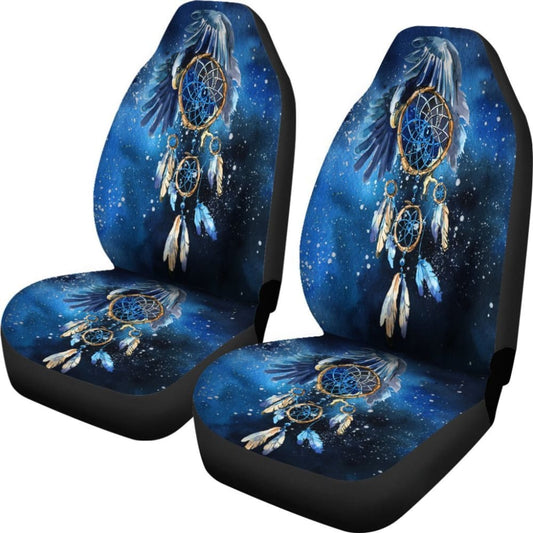 Blue Galaxy Dreamcatcher Native American Car Seat Covers 093223 - YourCarButBetter