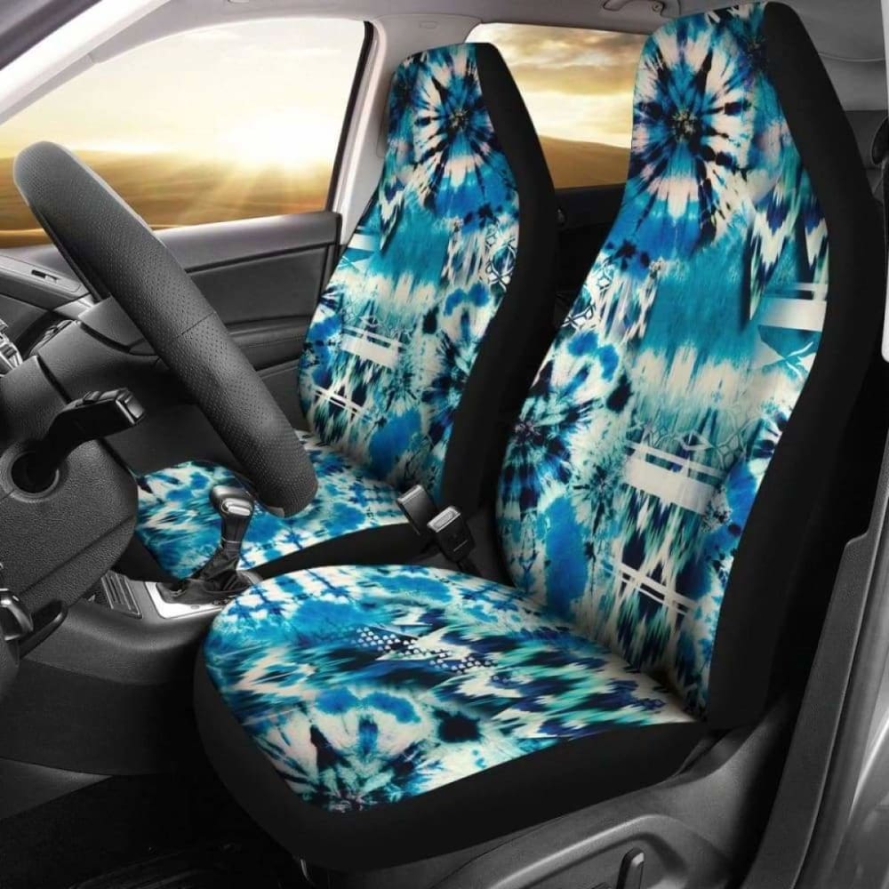Blue Green Tie Dye Pattern Car Seat Covers 154230 - YourCarButBetter