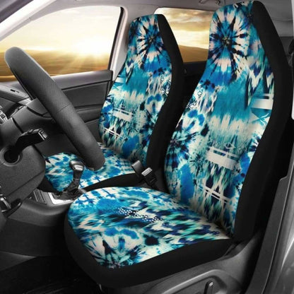 Blue Green Tie Dye Pattern Car Seat Covers 154230 - YourCarButBetter