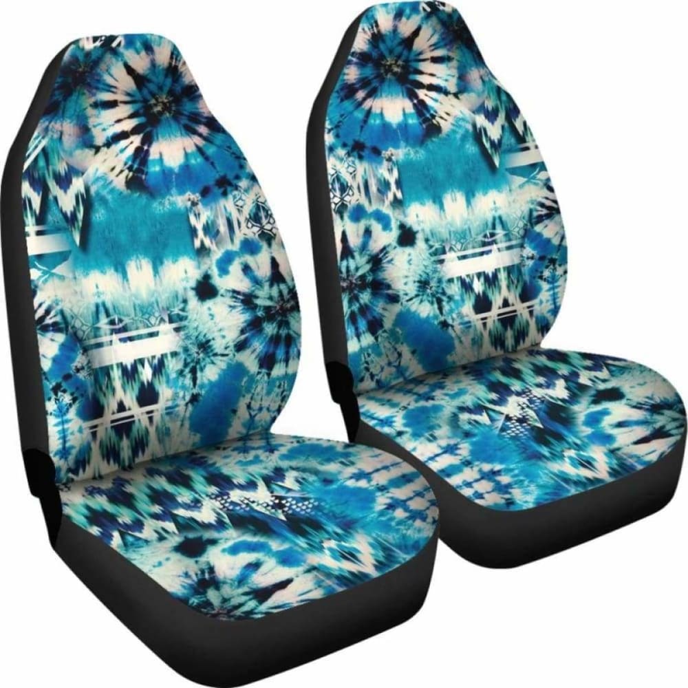 Blue Green Tie Dye Pattern Car Seat Covers 154230 - YourCarButBetter