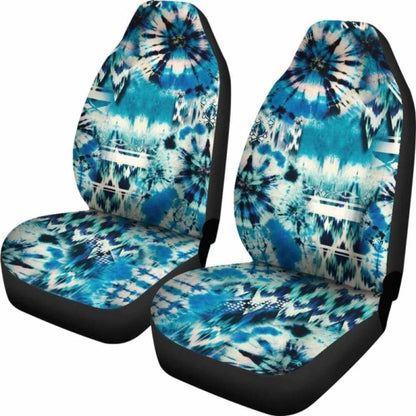 Blue Green Tie Dye Pattern Car Seat Covers 154230 - YourCarButBetter