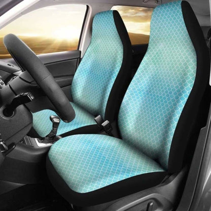 Blue Green Watercolor Mermaid Scale Car Seat Covers 174914 - YourCarButBetter