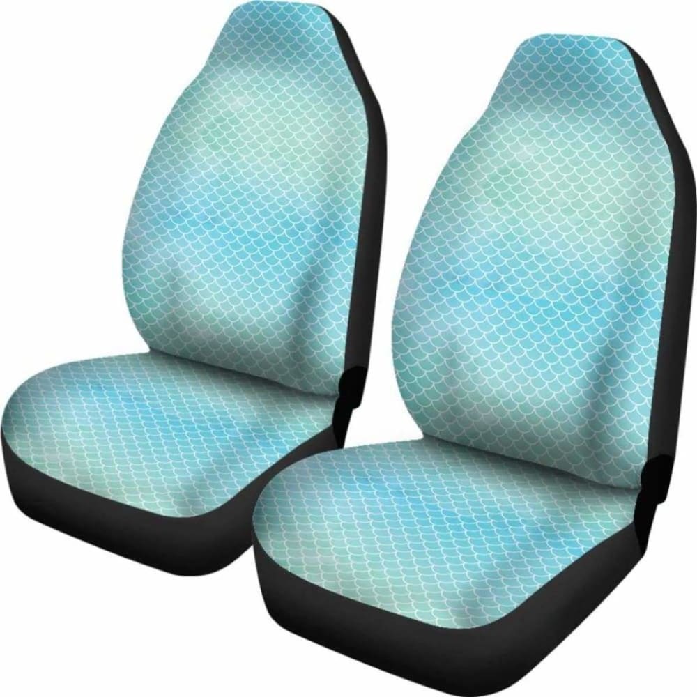 Blue Green Watercolor Mermaid Scale Car Seat Covers 174914 - YourCarButBetter