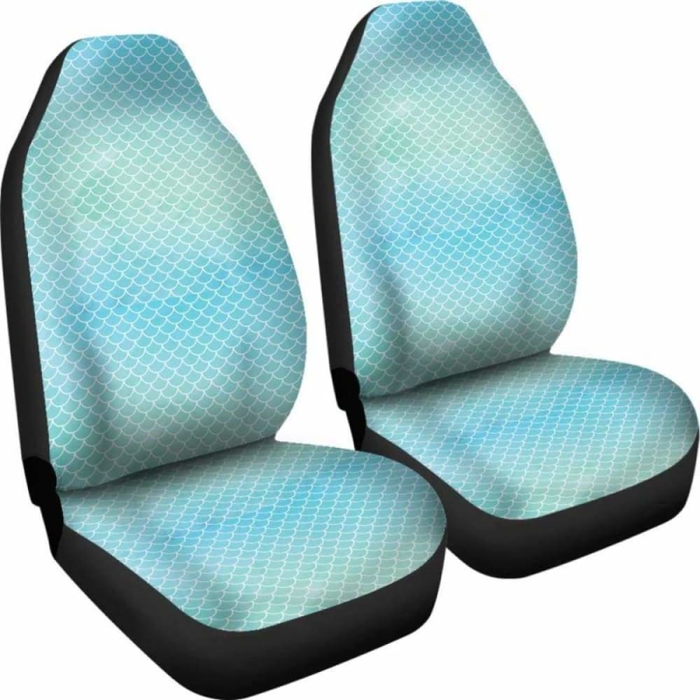 Blue Green Watercolor Mermaid Scale Car Seat Covers 174914 - YourCarButBetter