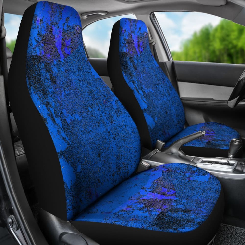Blue Grunge Art Car Seat Covers 210202 - YourCarButBetter