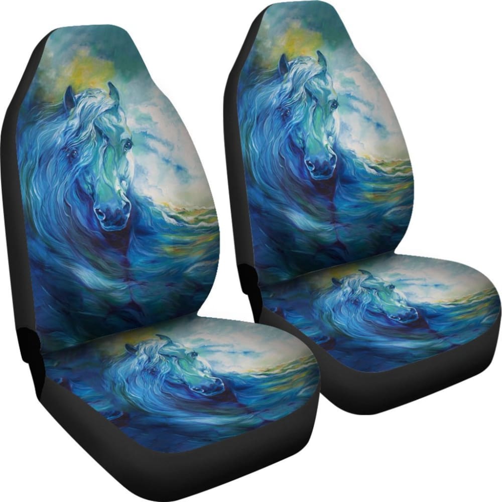 Blue Horse Art Native Car Seat Covers 093223 - YourCarButBetter