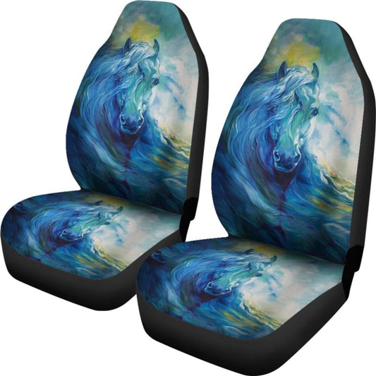 Blue Horse Art Native Car Seat Covers 093223 - YourCarButBetter
