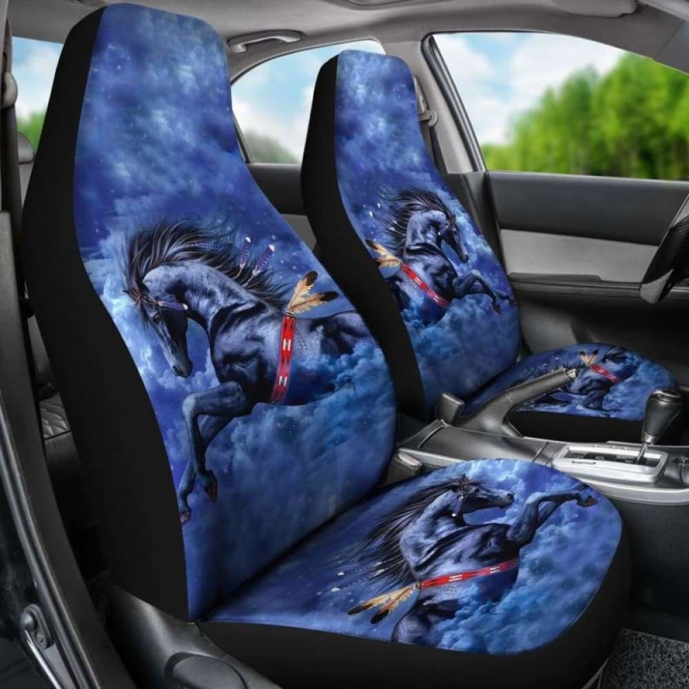 Blue Horse Car Seat Cover 170804