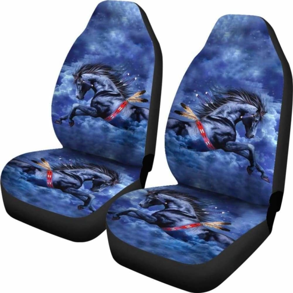 Blue Horse Car Seat Cover 170804