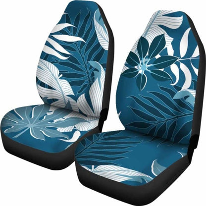 Blue Leaves Car Seat Covers 174914 - YourCarButBetter