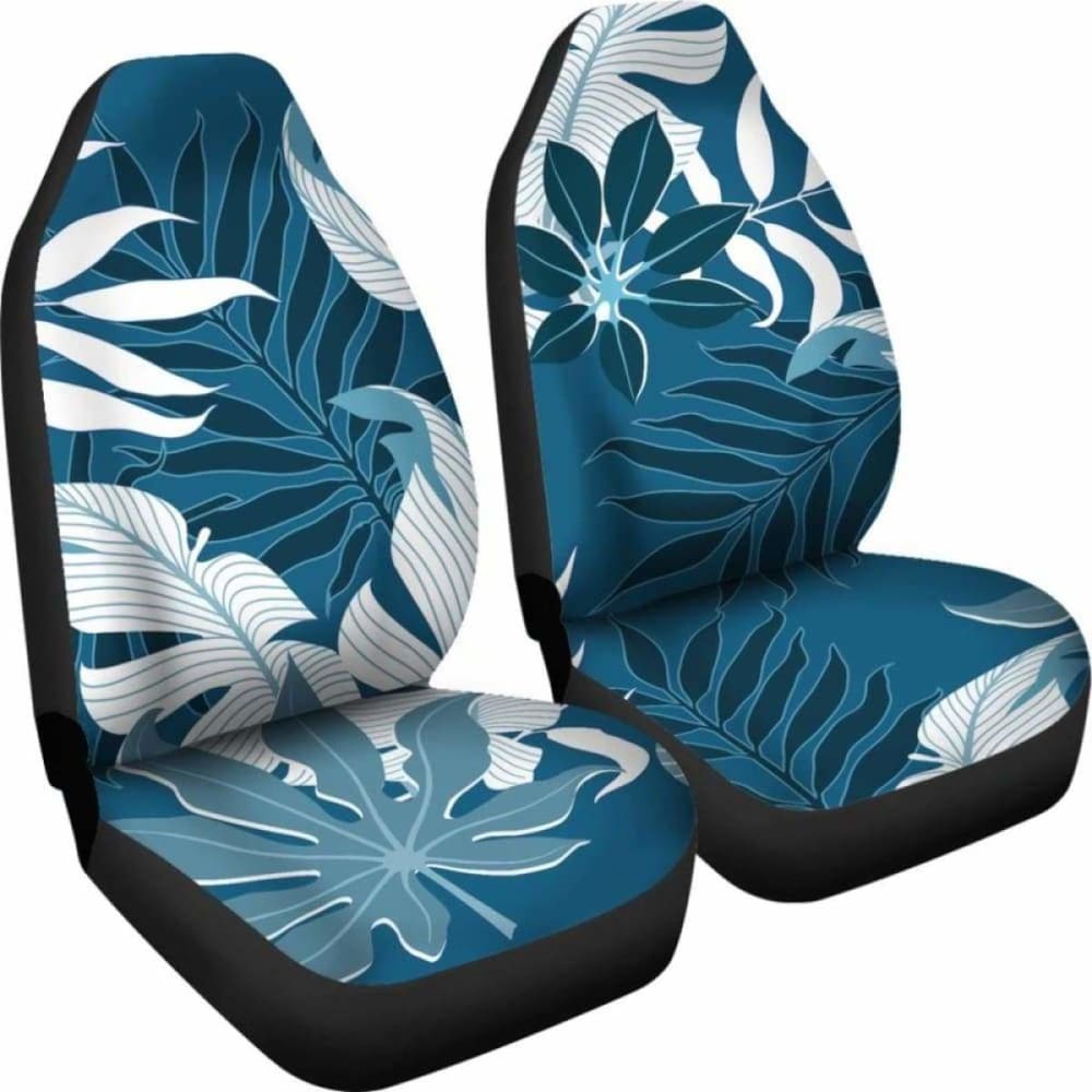 Blue Leaves Car Seat Covers 174914 - YourCarButBetter