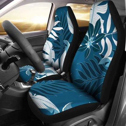 Blue Leaves Car Seat Covers 174914 - YourCarButBetter