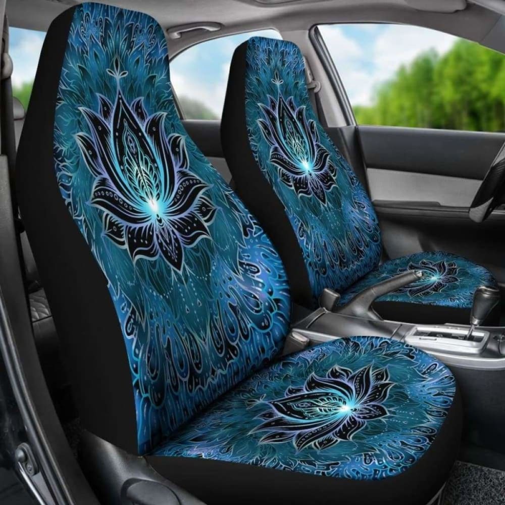 Blue Lotus Flower Car Seat Covers 174914 - YourCarButBetter
