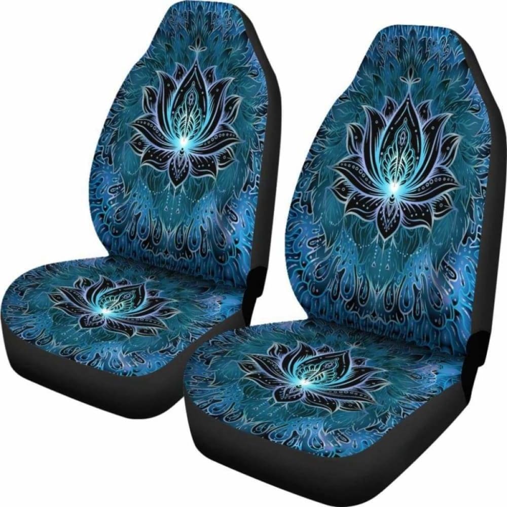 Blue Lotus Flower Car Seat Covers 174914 - YourCarButBetter