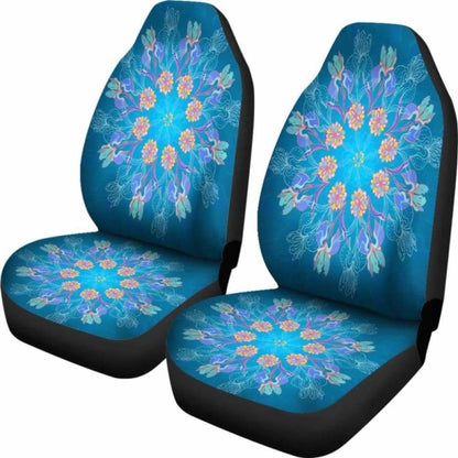 Blue Mandala Flower Car Seat Cover 105905 - YourCarButBetter