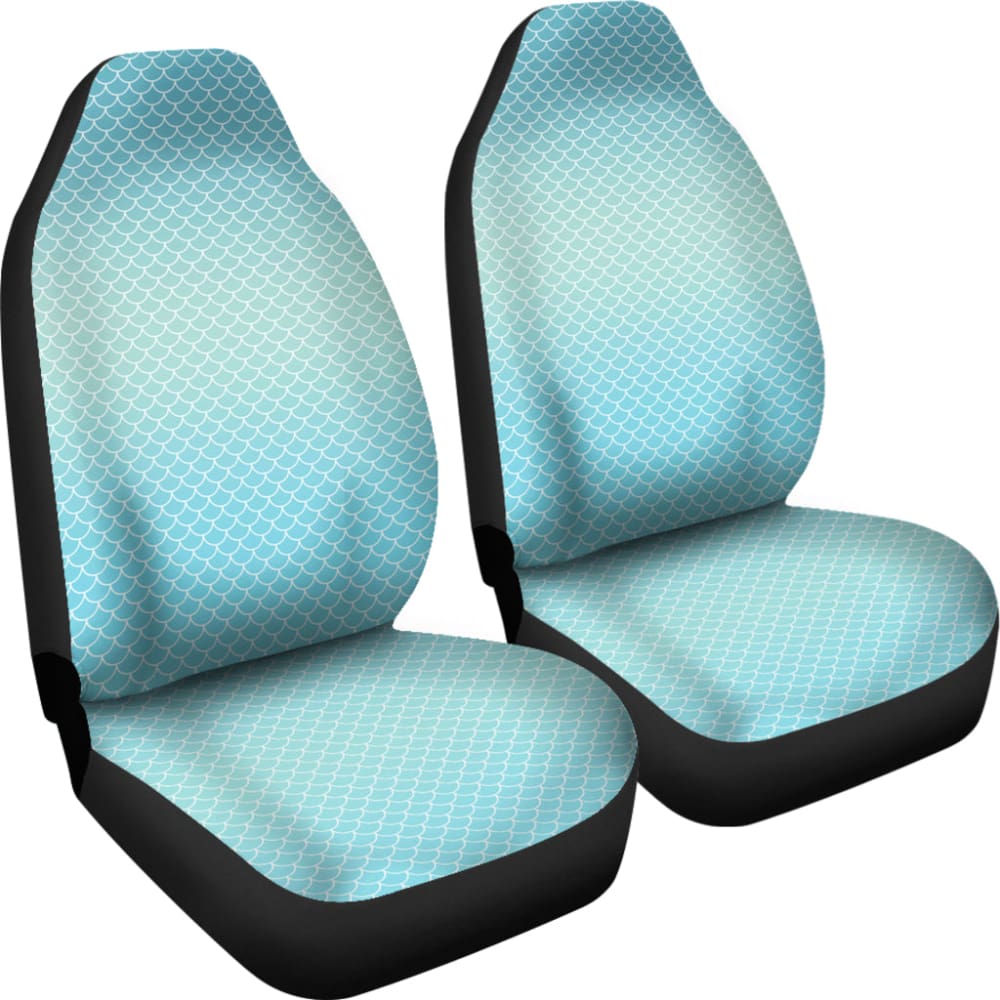 Blue Mermaid Scales Fish Scales Underwater Car Seat Covers 212001 - YourCarButBetter