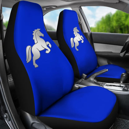 Blue Mustang Horse Silhouette Car Seat Covers Custom 2 210701 - YourCarButBetter