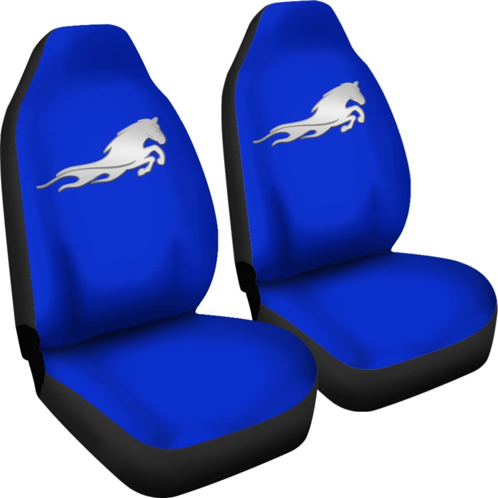 Blue Mustang Horse Silhouette Car Seat Covers Custom 3 210701 - YourCarButBetter