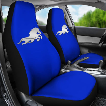 Blue Mustang Horse Silhouette Car Seat Covers Custom 3 210701 - YourCarButBetter