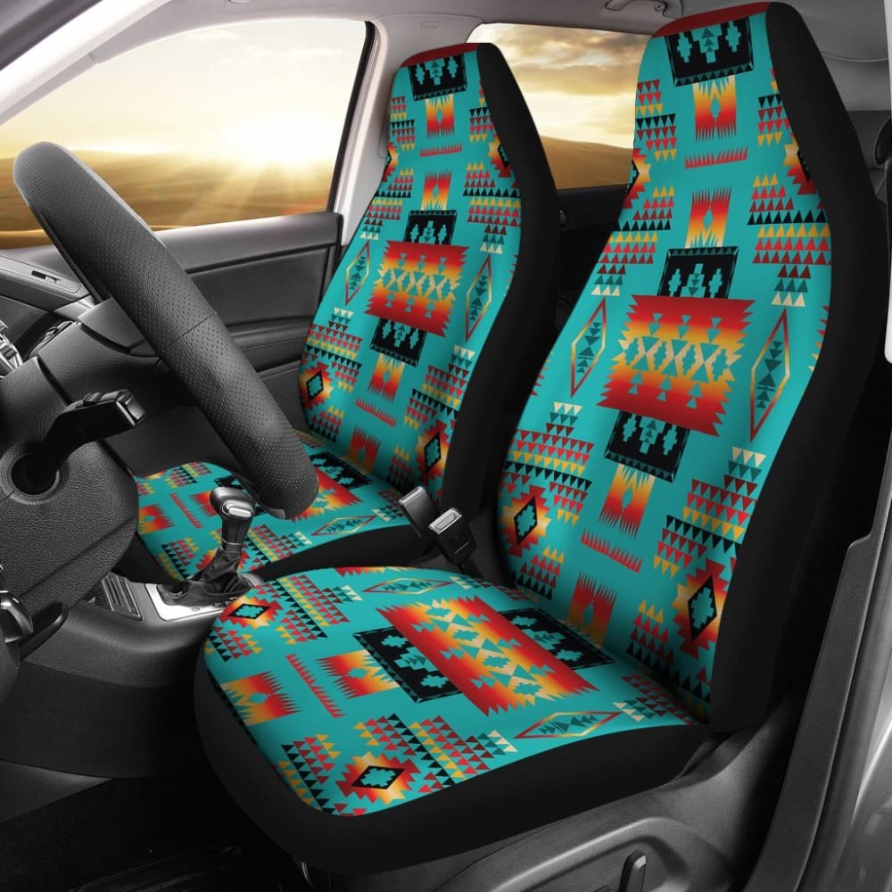 Blue Native Tribes Pattern Native American Car Seat Covers 093223 - YourCarButBetter