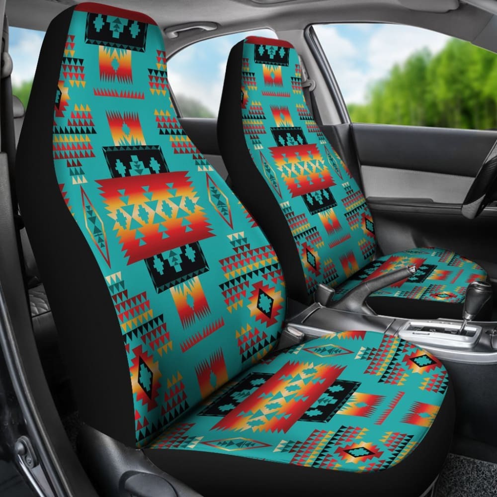 Blue Native Tribes Pattern Native American Car Seat Covers 093223 - YourCarButBetter