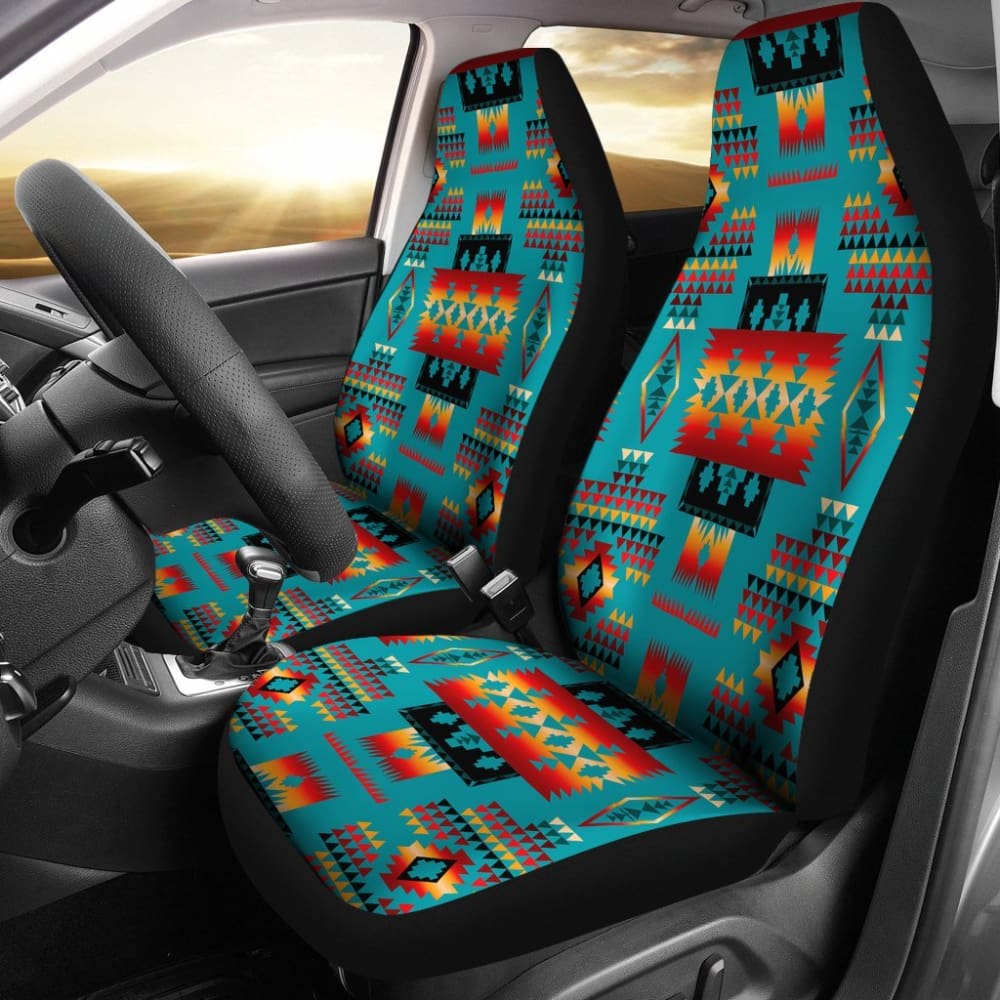Blue Native Tribes Pattern Native American Car Seat Covers 093223 - YourCarButBetter