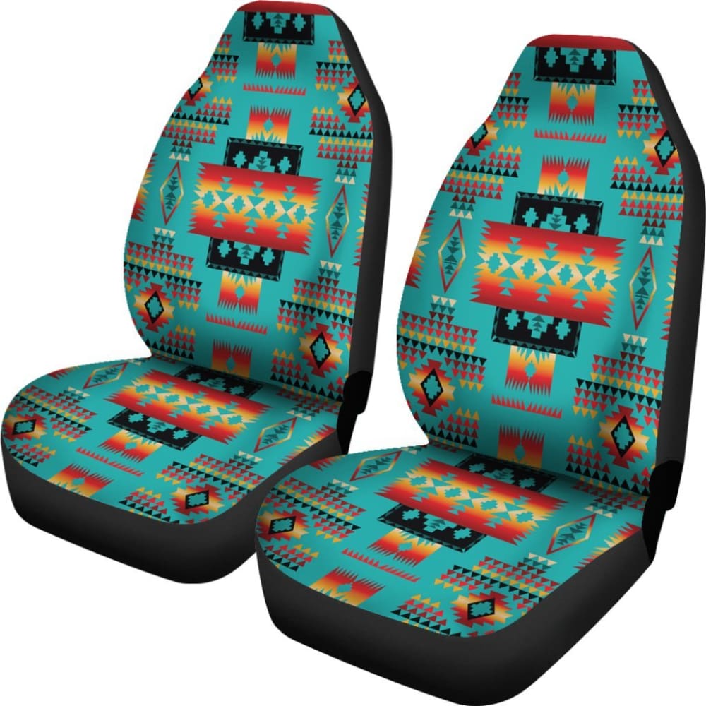 Blue Native Tribes Pattern Native American Car Seat Covers 093223 - YourCarButBetter