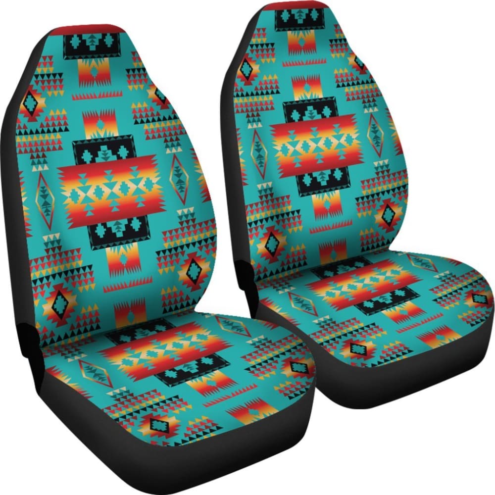 Blue Native Tribes Pattern Native American Car Seat Covers 093223 - YourCarButBetter