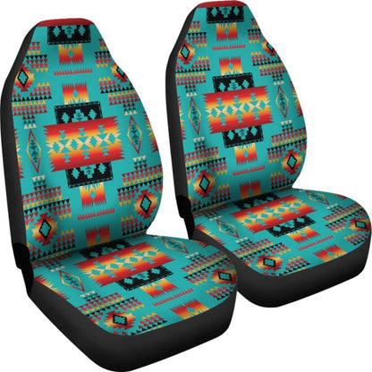 Blue Native Tribes Pattern Native American Car Seat Covers 093223 - YourCarButBetter