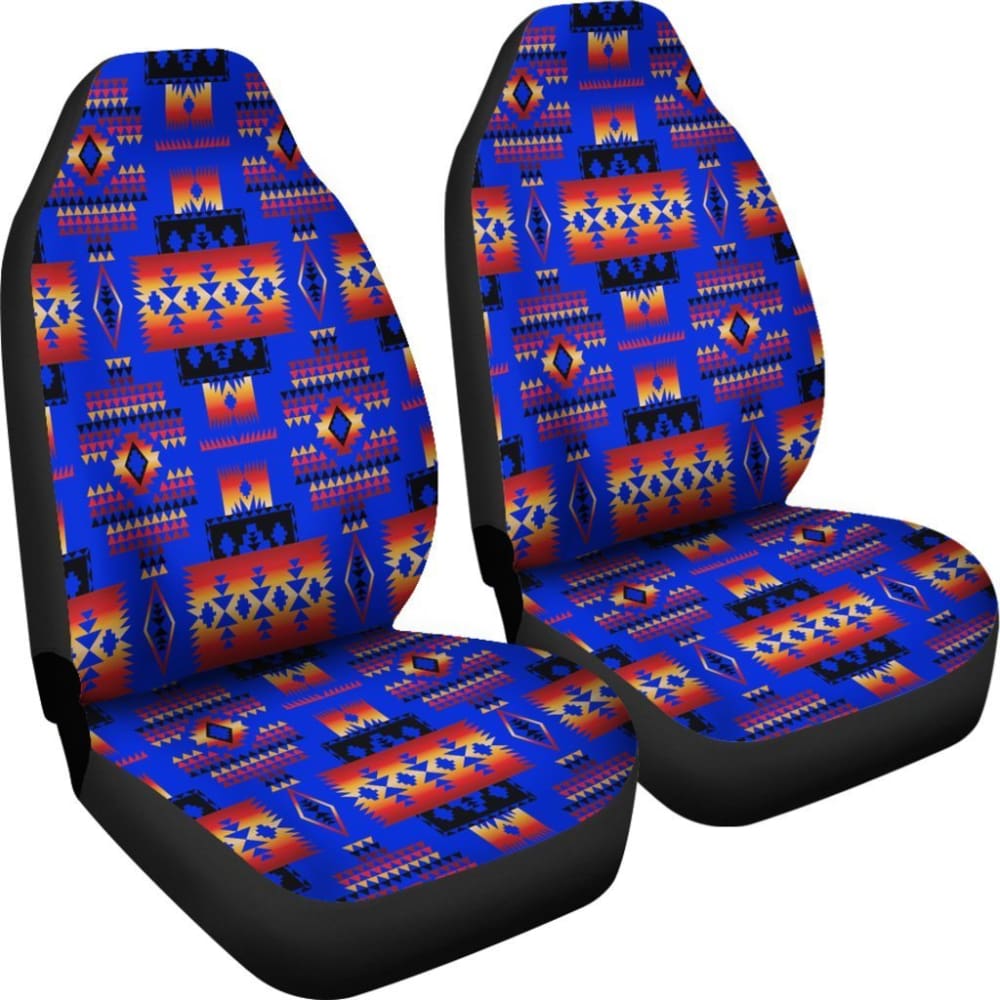 Blue Neon Tribal Native American Car Seat Covers 093223 - YourCarButBetter
