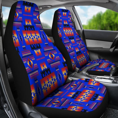 Blue Neon Tribal Native American Car Seat Covers 093223 - YourCarButBetter