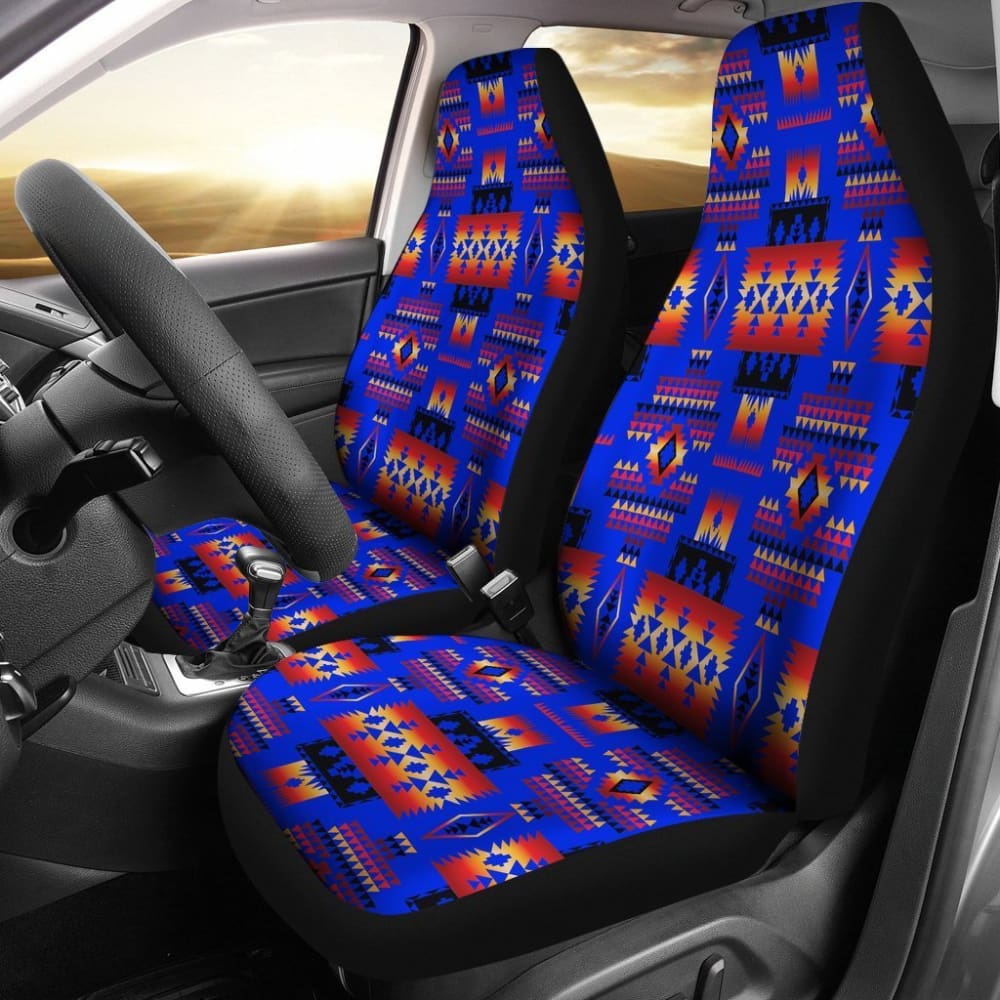 Blue Neon Tribal Native American Car Seat Covers 093223 - YourCarButBetter