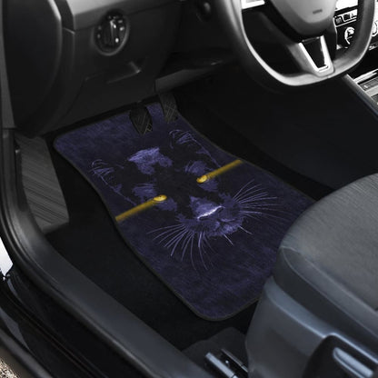 Blue Panther With Yellow Eyes Car Floor Mats 212601 - YourCarButBetter