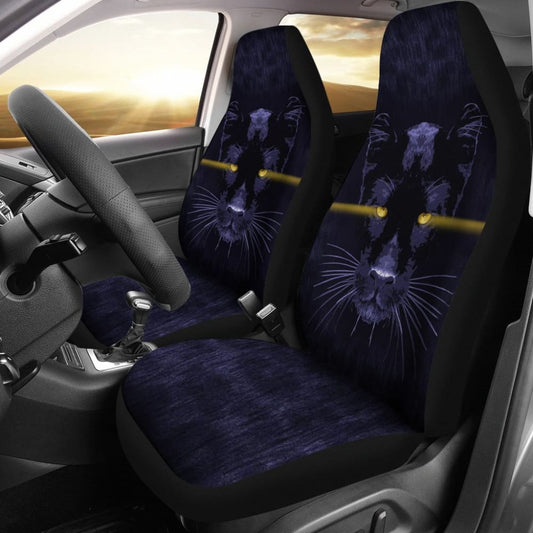 Blue Panther With Yellow Eyes Car Seat Covers 212601 - YourCarButBetter