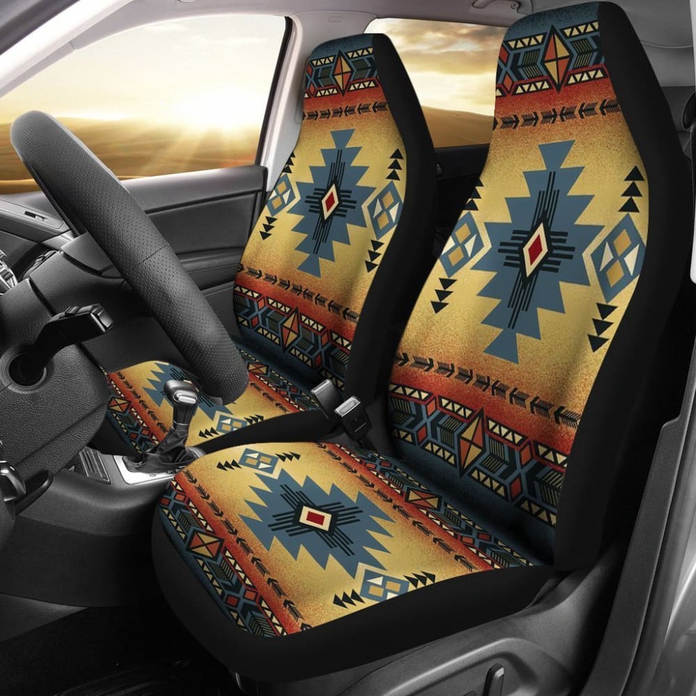 Blue Pattern Native American Car Seat Covers 093223 - YourCarButBetter