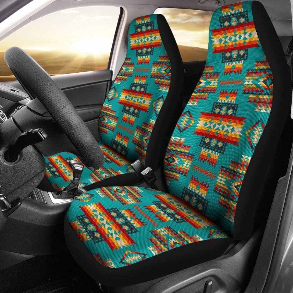Blue Pattern Native Car Seat Covers 093223 - YourCarButBetter