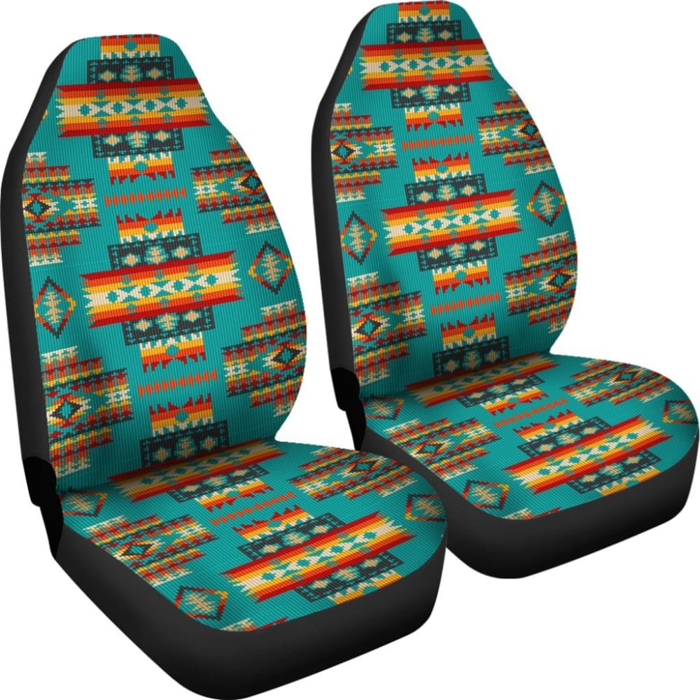 Blue Pattern Native Car Seat Covers 093223 - YourCarButBetter