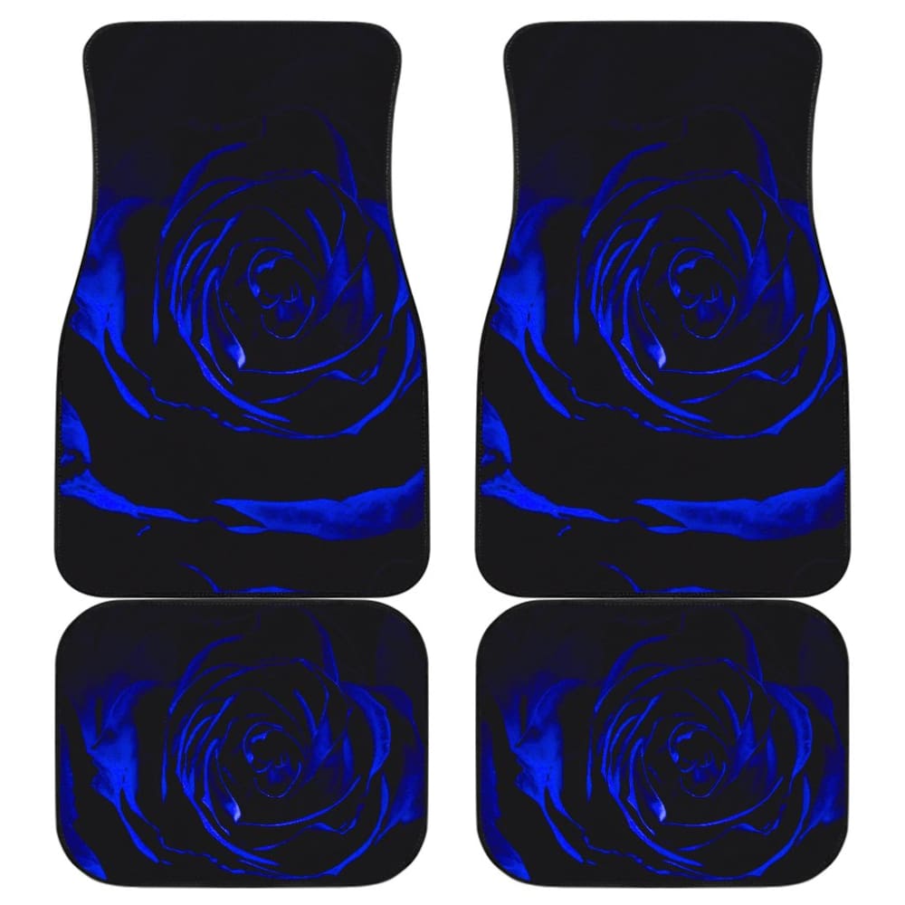 Blue Rose Floral Car Floor Mats 212701 - YourCarButBetter