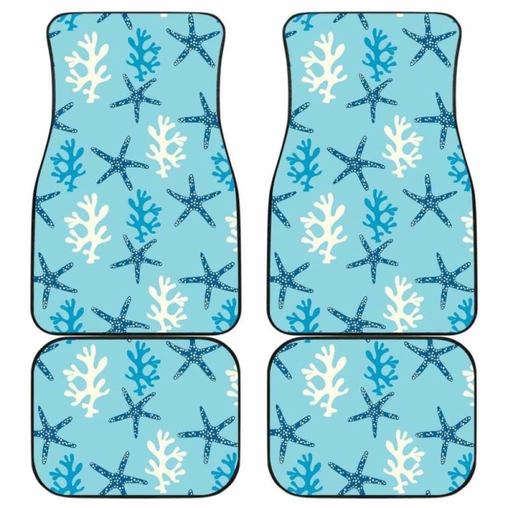 Blue Starfish Coral Reef Pattern Front And Back Car Mats 174914 - YourCarButBetter